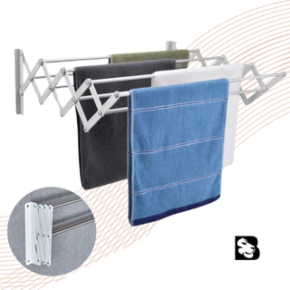 Varal Dobrável Retrátil Sanfonado Parede Com 60 ou 80 cm Para Secar Roupas Abre e Fecha Resistente