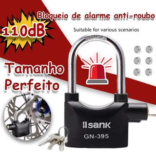 Cadeado Alarme Sonoro Antifurto Moto Trava Disco Portão Alto