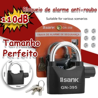 Cadeado Alarme Sonoro Antifurto Moto Trava Disc Portão Curto