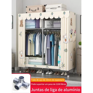 23 armário de tubulação de aço de liga, guarda-roupa de pano durável Oxford, armário de armazenamento de roupas domésticas