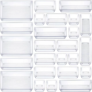 Kit 25 Organizador Multiuso Modular Gavetas Acrílico Cristal