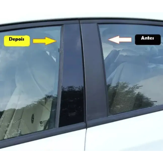 Coluna Black Piano Novo Polo Nivus Dupla Face Glass Window TSI MSI