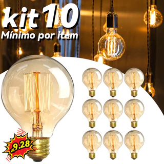 Kit 10 Lâmpada Retrô G80 de Filamento Led 4w 2400k bivolt