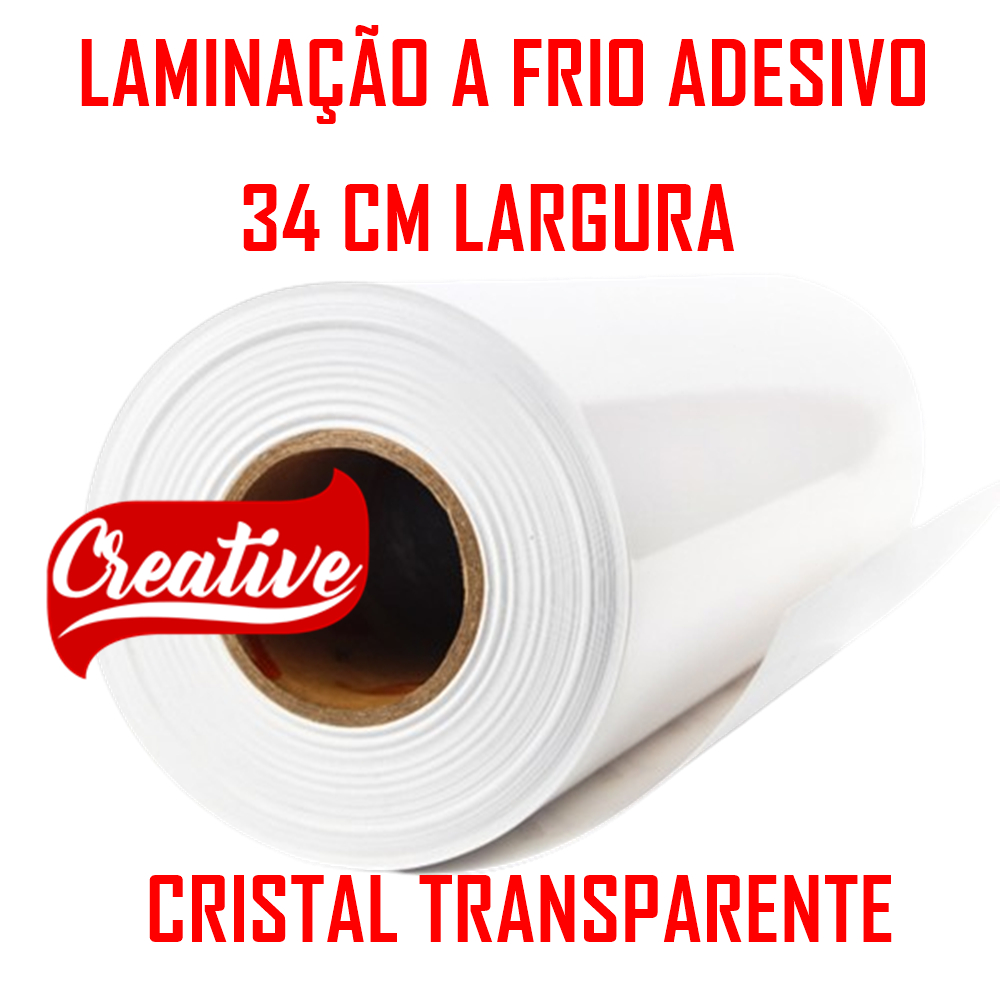 VINIL PARA LAMINAÇÃO A FRIO - BRILHO - TAMANHO 34 Cm x 3 Metros ...