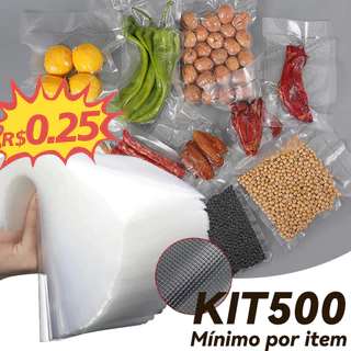 Kit 500 Tamanho 17cm*25cm embalagens a vácuo - Sacos a vácuo para alimentos (Preços no atacado)