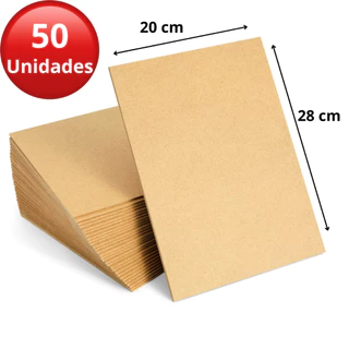 50 Placa Chapa MDF 20 x 28 cm MDF Cru Artesanato Tamanho A4