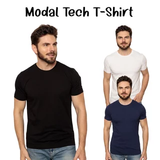 Camiseta Masculina Modal Camisa Básica Tech Shirt Premium T-shirt Não Amassa