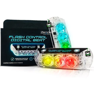 Kit Par Strobo Ritmico Rgb Flash Digital Beat Zendel Som Automotivo