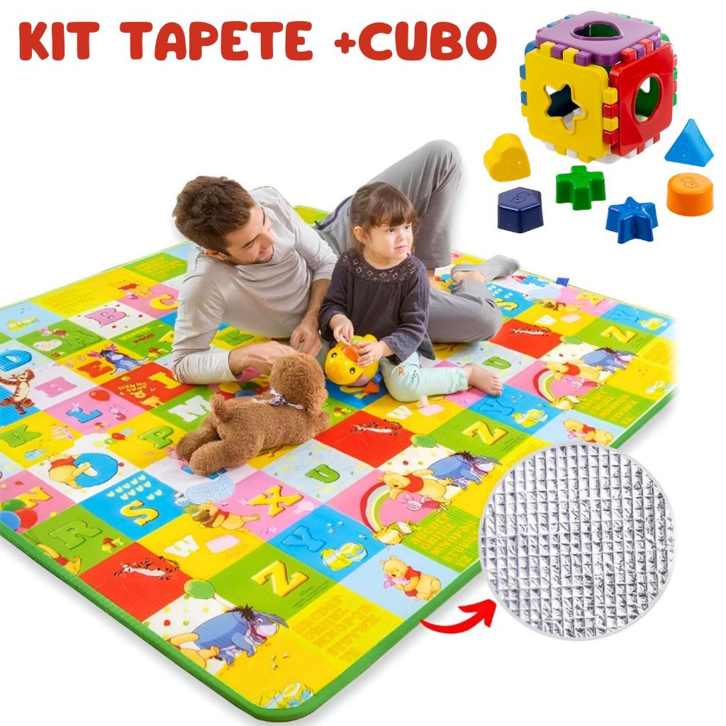 Tapete de Atividades Térmico Infantil Bebê + Cubo Didático - Tapete ...