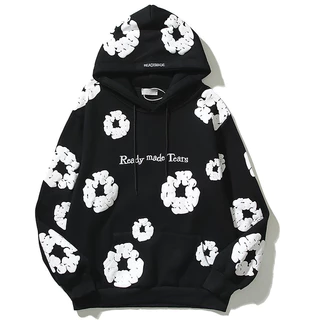 Blusa Moletom Denim Tears Novo Moletom Lágrimas de Jeans com Capuz Série Kapok Novo Estilo Casal