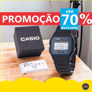 Relógio Esportivo Digital Cassio Classic F91W-1 Com Resina , Preto , Impermeável