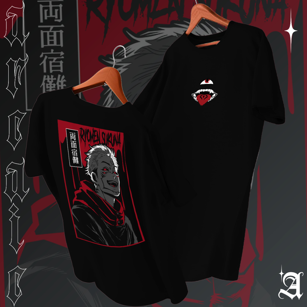 Camiseta Basica Algodao Jujutsu Kaisen Ryomen Sukuna Feiticeiro King Of Curses Cartoon Unissex 0898