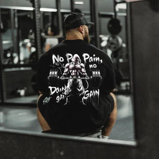 Camiseta Academia Oversized Longa No Pain No Gain Anime Camisa Premium Estilo Conforto