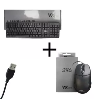 Kit Teclado e Mouse Com Fio Para Pc Computador Notebook Cabo Sata