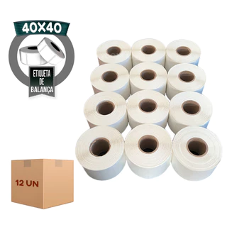 Etiqueta 40x40 para Balanças Toledo Prix - Caixa com 12 Rolos