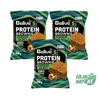 KIT 3 Unidades Brownie Protein Sem Glúten Sem Lactose 40g - Belive