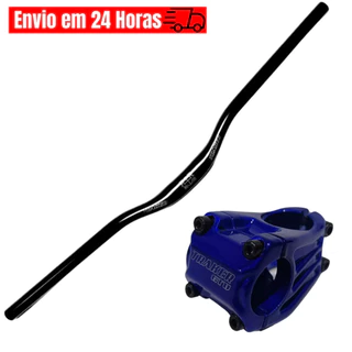 Guidão Mtb traker 31.8mm X 720mm Alumínio Curvo Cores Preto + Mesa Avanço Suporte Guidão 31.8mm 45mm Mtb Bike Ahead Set Vermelho Preto Azul