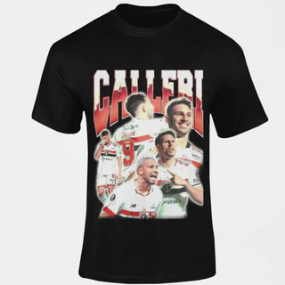 Camiseta Masculina CALLERI estampada São Paulo fio penteado 30.1 100% Algodão