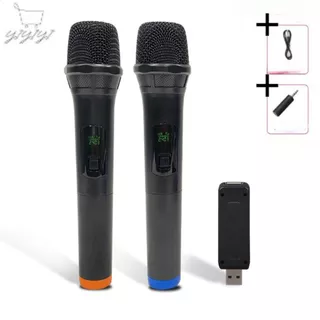 Kit 2 Microfones Sem Fio adaptador usb Sinal Forte Digital Igreja