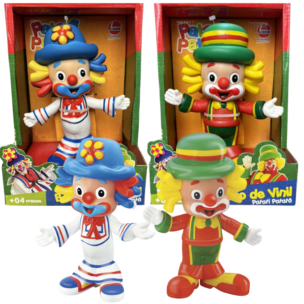 Boneco Patati Patata kit 02 Palhaço Circo Vinil Articulado Macio ...