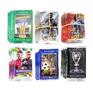 KIT 240 Cards Futebol - Maiores Escudos + Champions League + Euro 24 + Brasileirão + Fifa 24 + Fifa Icones