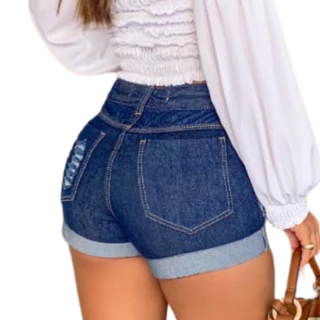 Short Jeans Feminino bermuda destroyed Jeans Premium Da moda