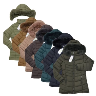 Jaqueta Alongada Nylon The Polo Feminina Forrada c/ Pelo e Capuz Removível
