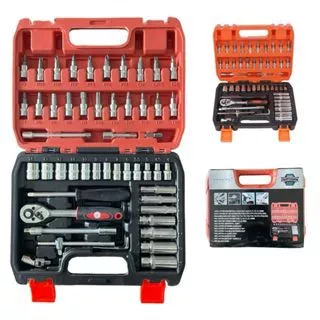 Kit Jogo De Soquete 53 Peças 1/4 Catraca Chave Allen Com Maleta LFG-53