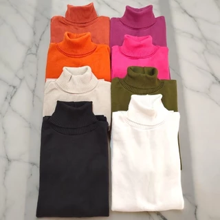 Blusa Cacharrel Feminino Tricot Manga Longa Blusa de Frio Gola Alta Moda Inverno Suéter Feminina Canelada basica
