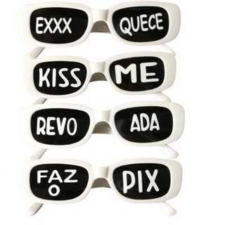 Óculos Branco retrô Vintage Personalizado Hype Festas