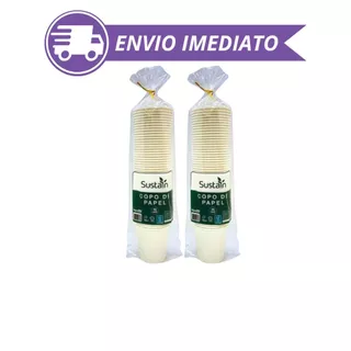 Copo de papel 240 ml biodegradável - 100 unidades