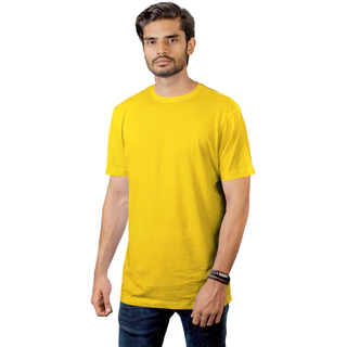 Camiseta Unissex Amarela Lisa Premium 100% Algodão 30.1 Penteado