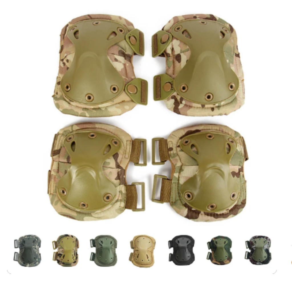 Kit Joelheira e Cotoveleira Tática Airsoft Paintball Skate