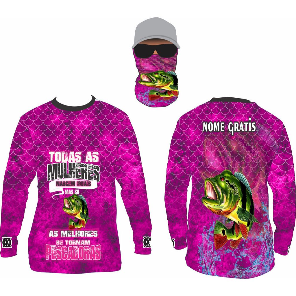 blusa camsetas pesca tucunare nome gratis e bandana ref88