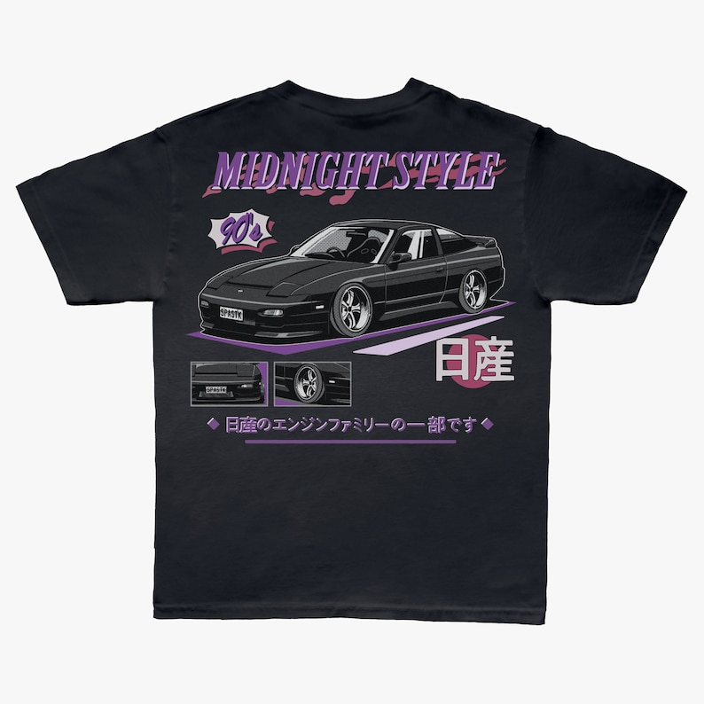 Camiseta T-shirt Algodão Unissex JDM Retro Midnight Style