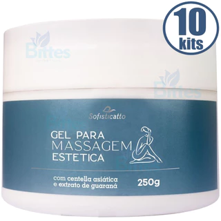 10 GEL PARA MASSAGEM ESTÉTICA SOFISTICATTO COMÉTICOS COM EXTRATO DE GUARANÁ