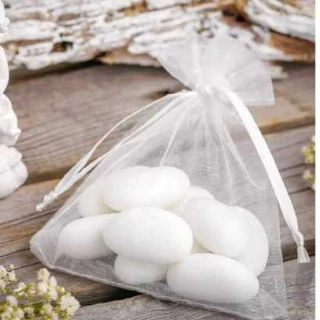 Kit 100 saquinhos de organza 7x9 para Lembrancinhas sabonetes casamentos aniversarios cha de bebe