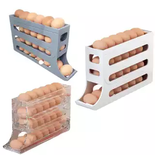 Organizador Suporte De Ovos Para Geladeira Desce Automático Vertical Otimiza Espaço Para Até 30 Ovos