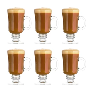 Jogo 6 Peças Canecas Capuccino Nespresso Em Vidro Irish Coffee 120ml