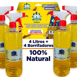 Mata Formiga e Insetos 4 Litros + 4 Gatilhos Grátis - Sem Cheiro