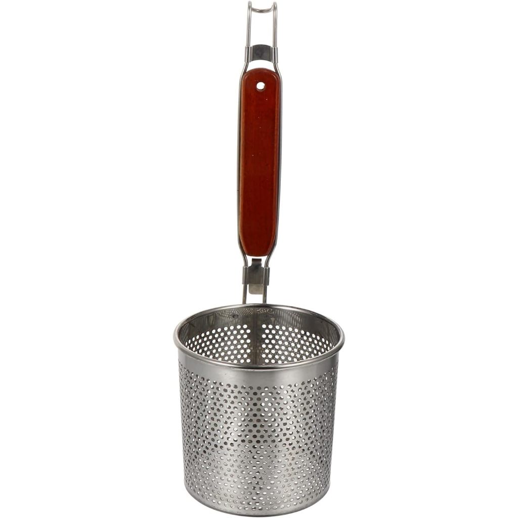Cesta De Macarrão Fritadeira Com Suporte Escorredor