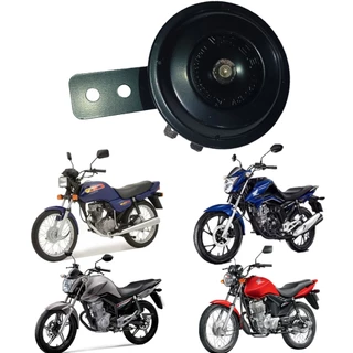 Buzina Para Moto Universal 12v Bi-bi 2 Terminais Com Suporte