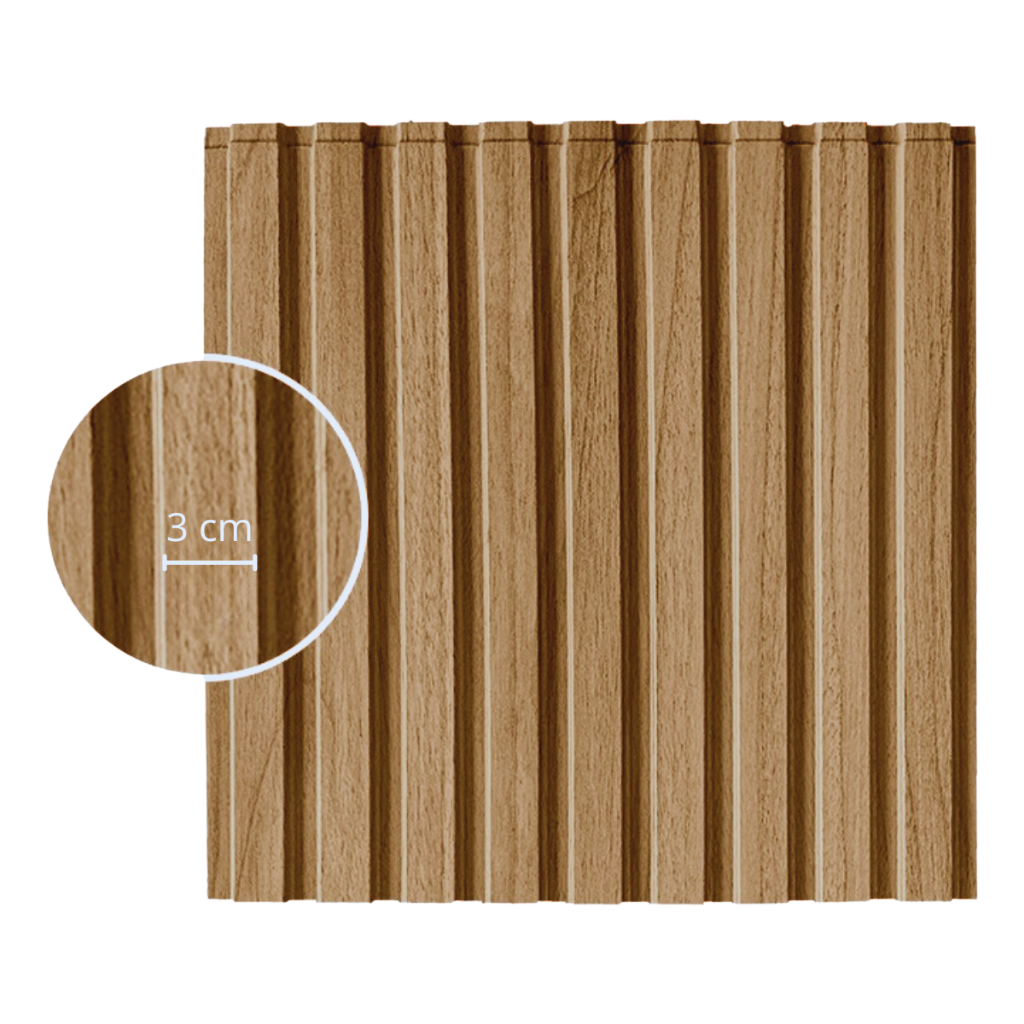Revestimento Ripado Pvc Placa 3d Modelo Madeira Premium 50x50cm