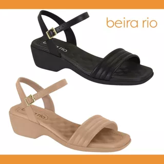Sandália Salto Médio Quadrado Beira Rio Confortavel Original Palmilha Macia Leve