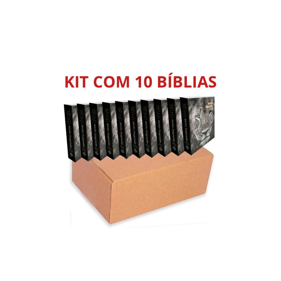 KIT C/ 10 BÍBLIAS LEÃO BROCHURA - EDIÇÃO DE PROMESSAS - EVANGELISMO - 13,5x10 cm
