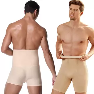 Cinta Modeladora Masculina Shorts Bermuda Com Barbatana De Aço Não Embola Alta Compressão Seca Esconde Barriga Empina Afina Cintura