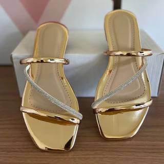 Sandália feminina Com 3 Tiras Rasteirinha feminino Casual Revenda Atacado CF008