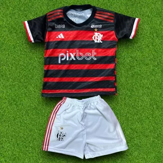 Camisa Infantil Flamengo Conjuto Camiseta e Shorts