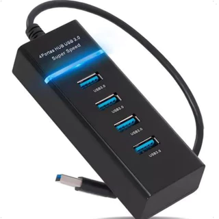 Hub USB 3.0 Extensor 4 Portas High Speed HD, Pen Drive, Plug and Play, Retrocompatível, Alta Velocidade
