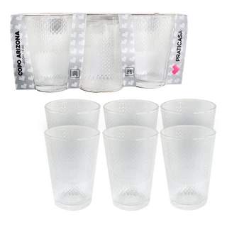 Kit 6 Copos de Vidro 200ml Arizona Transparente